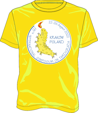 Yellow Symposium t-shirt to be worn by Volunteers at the Kraków Airport.